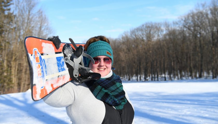 Powers Bluff snowboarder